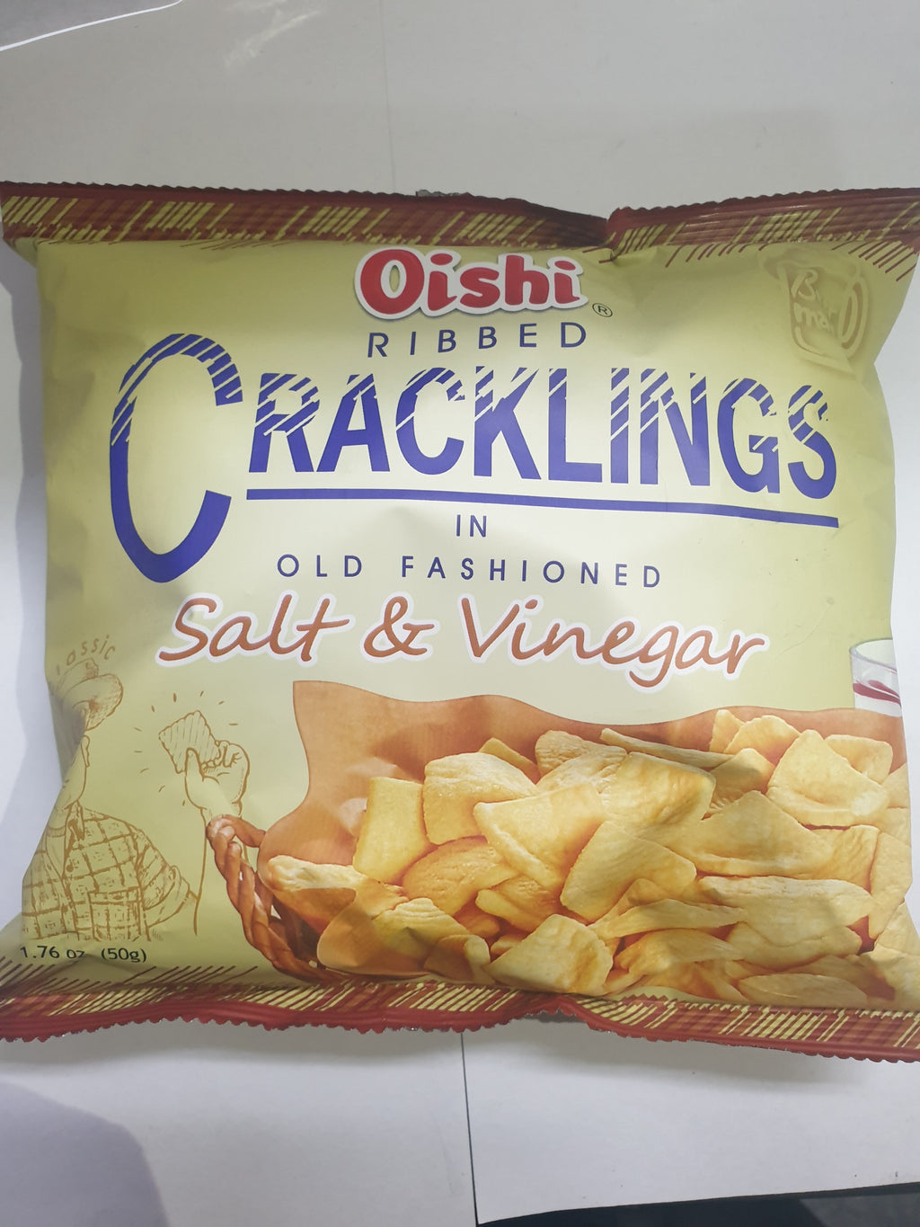 Oishi Ribbed Crackling Salt and Vinegar 50g